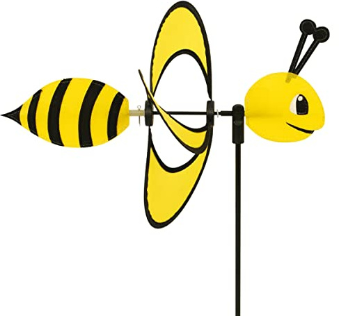 CIM Windspiel - Little Magic Bee - wetterfest - Windrad: Ø28cm, Motiv: 35x13cm, Gesamthöhe: 85cm - inkl. Fiberglasstab