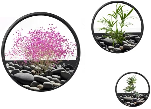 Outsunny 3er-Set Blumentöpfe Wand-Pflanzgefäß für Sukkulenten Schwarz | Pflanzenbehälter für Kakteen, Wandvase für Garten, Wandvase für Wohnzimmer, Stahl