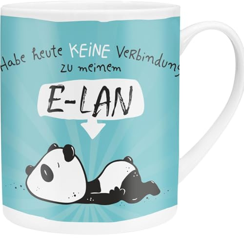 Hope & Gloria XL-Tasse Motiv "Panda E-LAN" | Riesentasse aus Porzellan, 60 cl, Kaffeetasse mit Spruch | Geschenk, Freund, Freundin | 45673