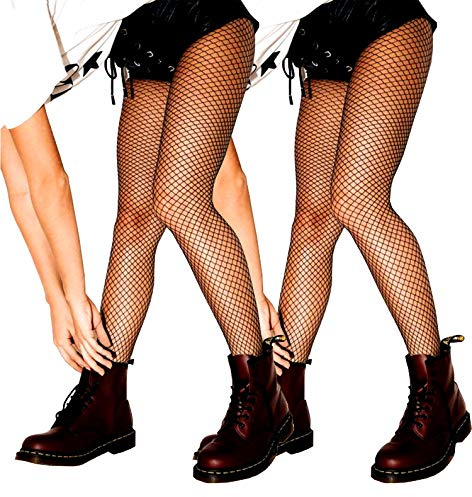 SUREPOCH 2 PCS Netzstrumpfhose Elastisch Hohe Taille Fischernetz Strumpfhosen Damen