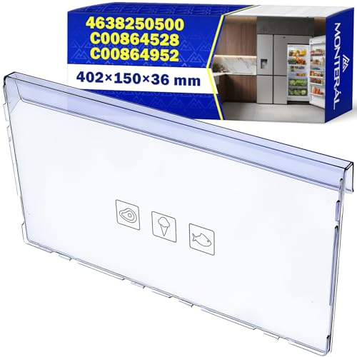 Schubladenfrontplatte Kühlschrank 402x150x36 mm 4640640200 für Beko | 4638250500 für Arçelik C00864528 C00864952 für Whirlpool für Indesit - Garantie 10 Jahre - MONTERAL