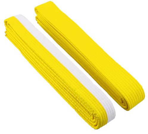 heavenlife 2 Stück Judo Karate Gürtel Belt, Judo Gürtel Weiß Gelb, Taekwondo Gürtel Gelb, Kampfsport Gürtel Kinder, 260cm, 4cm Breit, Kampfkunst Karate Judo Baumwolle Taekwondo Belts, Budogürtel