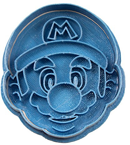 Cuticuter Bros Ausstecher, Motiv Mario Gesicht, Blau, 8 x 7 x 1,5 cm