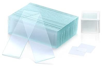 QWORK® 50 Stück Objektträger 76x26mm und 100 Stück Deckgläser 18x18mm, Mattierte Kanten