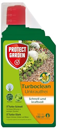 PROTECT GARDEN Turboclean Unkrautfrei, Unkrautvernichter gegen hartnäckige Unkräuter wie Giersch und Ackerschachtelhalm, 1000 ml Konzentrat