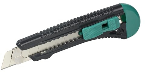 wolfcraft Standard-Abbrechklingen-Messer 18 mm I 4146000 I Kunststoffmesser mit Metallführung