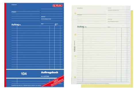 herlitz Auftragsbuch 104 A4, 40 Blatt jeweils mit Durchschlagpapier, selbstdurchschreibend