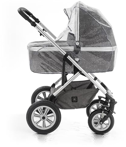 Zamboo Universal Komfort Regenschutz für Kinderwagen/Babywannen - gute Luftzirkulation, Sichtfenster mit Vordach, Schadstofffrei Transparent