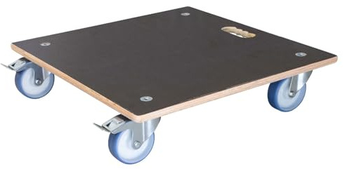 WAGNER Pflanzenroller Maxigrip 58 x 58 x 14,5 cm I Kübelroller f. Außenbereich + Innenbereich I Transportroller FSC®-Schichtholz I 2 Total-Feststeller I Tragkraft 200 kg I Made in DE - 20135801