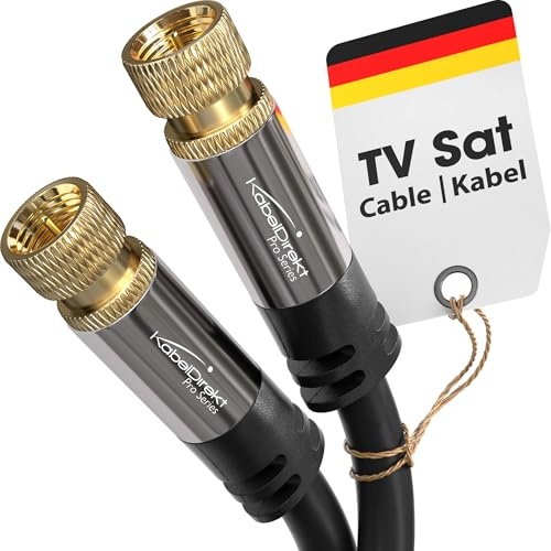 KabelDirekt – 4K SAT Kabel, Koaxialkabel, TV Kabel, F-Stecker – 0,5m – In Deutschland entwickelt (Satellitenkabel für Fernsehen, Radio, Internet, Fernsehkabel für DVB-T2/DVB-C/DVB-S2, schwarz)