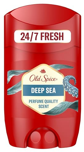 Old Spice Deep Sea Deostick für Männer 50 ml, 24/7 Frischhh bei täglicher Anwendung, langanhaltender Duft in Parfumqualität, Schutz vor Gerüchen, Ohne Aluminiumsalze, unsichtbar auf Schwarz und Weiß