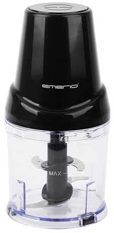 EMERIO Zerkleinerer mit 500ml Behältervolumen starker 400W - DC Motor elektrischer Multizerkleinerer 4 Klingen aus Edelstahl zum Zerkleinern von zum Beispiel Fleisch, Zwiebeln, Obst, Gemüse