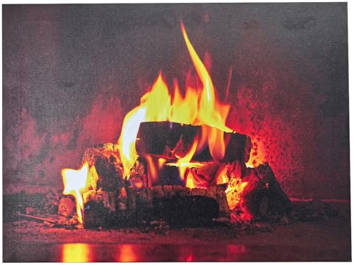 infactory Kamin Bild elektrisch: Animiertes LED-Wandbild Kaminfeuer, 20 x 30 cm (Kaminfeuer elektrisch, animiertes LED-Bild Kaminfeuer, 3D)