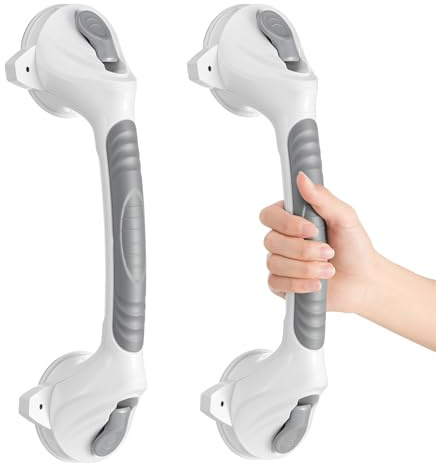 2 x Haltegriff Dusche Ohne Bohren 38CM, Duschgriff mit Saugnapf, 2023 Eine neu gestaltete