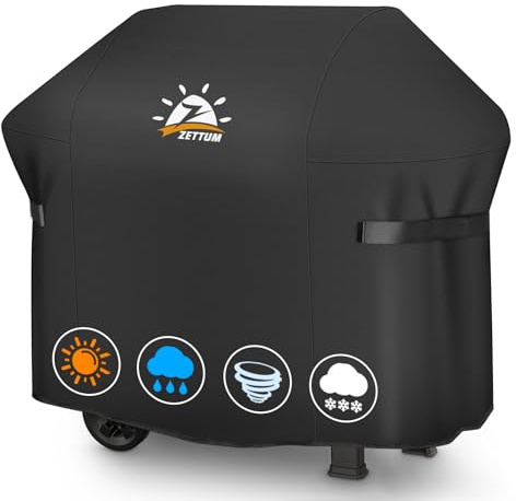 Zettum Grillabdeckung 132 cm - 7106 Grill Abdeckung für Weber Spirit 300 Serie Heavy Duty & Wasserdicht, PU abdeckhaube für Weber Spirit E310, E315, E330 and Spirit ii E310(132 L x 66 W x 109 H cm)