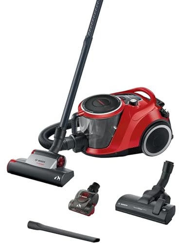 Bosch Serie 6 ProAnimal BGC41PET Bodenstaubsauger beutellos rot/schwarz 750W HEPA-Filter für Tierhaare & Allergiker