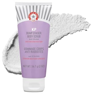 First Aid Beauty KP Bump Eraser Body Scrub Exfoliant for Keratosis Pilaris with 10% AHA 2 oz.