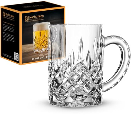 Nachtmann Bierkrug mit Schliffdekoration, Bierglas, Kristallglas, 600 ml, Noblesse, 0095635-0, Durchsichtig