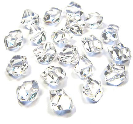 ARZASGO 1000 Stück Acryl-Kristalle EIS Felsen klare Steine für Vase Füller, Tabelle streuen, Party Gunst, Hochzeit Dekoration, Kunsthandwerk (1,5cm)