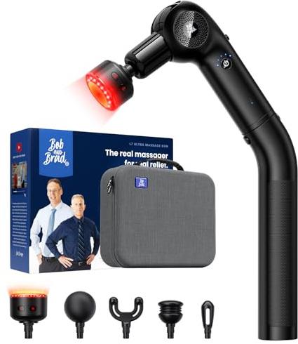 BOB AND BRAD L7 Ultra Massagepistole mit Wärmefunktion & Rotlicht – Deep Tissue 2-in-1 Massage Gun für Rücken, Verlängerungsgriff, Mini, 90° schwenkbarer Kopf, leise 55dB, Geschenke