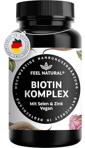 Biotin Komplex mit Selen & Zink – 365 vegane Tabletten – für Haut*, Haare* & Nägel* – hochdosiert, ohne unnötige Zusätze – in Deutschland entwickelt & laborgeprüft