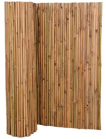 UNUS Sichtschutz aus Bambus 120x300cm, Bambusmatte Sichtschutzmatte | Windschutz Zaun für Garten Balkon Terrasse