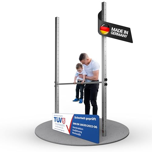 TOLYMP High-End Turnreck für Garten – höhenverstellbare Turnstange & Edelstahl-Reckstange V2A, Made in Germany, sicher & langlebig, mit 10 Jahren Garantie, ideal für Kinder, Familie & Sport