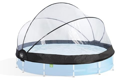 EXIT Toys Poolabdeckung Rund ø 366 cm Universell für Intex/Bestway Pools – Hält Wasser Warm und Sauber – Poolüberdachung mit Verbindungsset für Viele Marken – Transparent