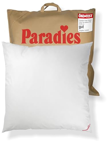 PARADIES Kopfkissen 80x80 cm mit Reißverschluss - Softy Top Bio medium mit Aloe Vera, mittelfestes Schlafkissen, veganes Kissen