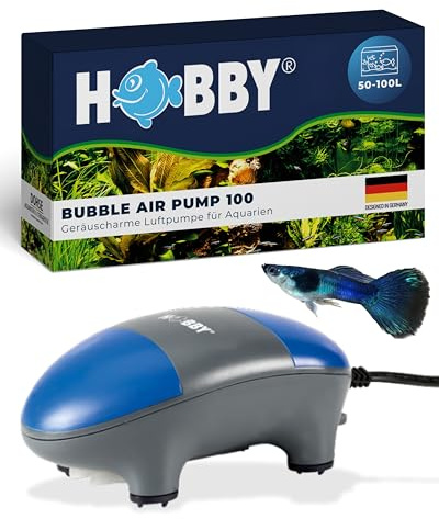 HOBBY Aquaristik Bubble Air Pump 100 I Luftpumpe für Aquarien bis 100 l I 2,8 W & 1,8 l/min Förderleistung I Sauerstoffpumpe für Süß- & Meerwasseraquarien
