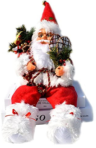 RPixc Weihnachtsmann Sitzender Weihnachtsvitrine Dekoration 57cm Weihnachtsmann Dekofigur Nikolaus für Innen- und Außen, Rot