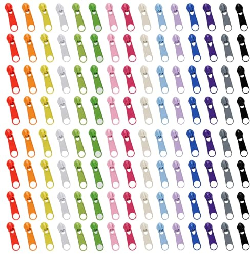 CONNECTION 120 Stück Reißverschluss Schieber Ersatz Nr.3 Bunt Reissverschluss Zipper Ersatz Reißverschluss Reparatur Set Fix Reissverschluss Für Nähen Kleidung Kleider Jacken Koffer Basteln(15 Farben)