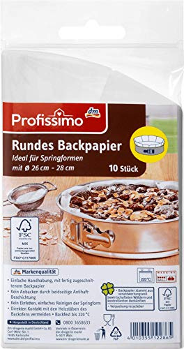 Profissimo Backpapier rund (Ø26cm–28cm), 10 Papiere