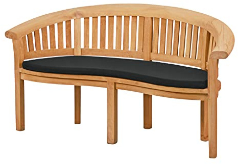 Kai Wiechmann Auflage Bananenbank Gartenbank Polster geschwungen 139 x 49 cm grau Premium
