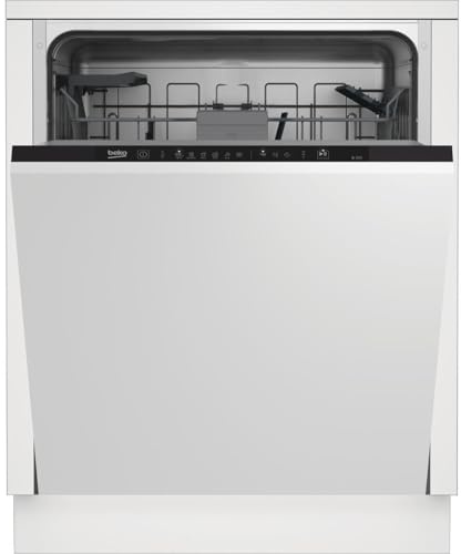 Beko BDIN16430 b300 Einbau-Geschirrspüler 60 cm vollintegriert, für 14 Maßgedecke, 3 Spülebenen, 5 Temperaturen, 6 Programme, halbe Beladung, automatische Türöffnung, MultiTab, Quick&Clean