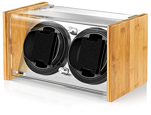 Watch Winder Smith Uhrenbeweger für 2 Uhren – Automatischer Uhrendreher mit 12-Uhr-Positionsstopp, 4 Laufmodi, leisem Japan-Motor & wahlweiser AC-/DC-Stromversorgung – für große Herren-Automatikuhren