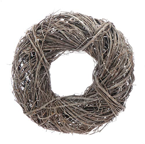 com-four® Rebenkranz - Deko-Türkranz aus Zweigen - DIY Naturkranz als Tischdeko, Fensterschmuck oder Türhänger zum selber Schmücken - geweißter natürlicher Dekokranz (1 Stück - Ø 28cm Natur)