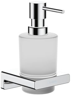 hansgrohe AddStoris - Seifenspender, Lotionspender für Wandmontage, Flüssigseifenspender, verdeckte Befestigung, Badezimmer Zubehör, Chrom, 41745000