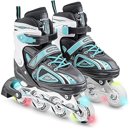 Apollo Super Blades, größenverstellbare Inliner, LED Inline-Skates,Türkis, S (31-34)