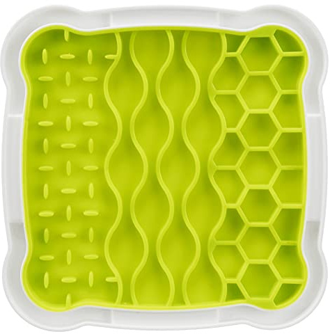 TRIXIE Lick'n'Snack Schleckplatte aus TPR – 20 x 20 cm für Hunde | Slow-Feeder für langsames Fressen – hält Hunde beschäftigt, beugt Schlingen vor und ist leicht zu reinigen