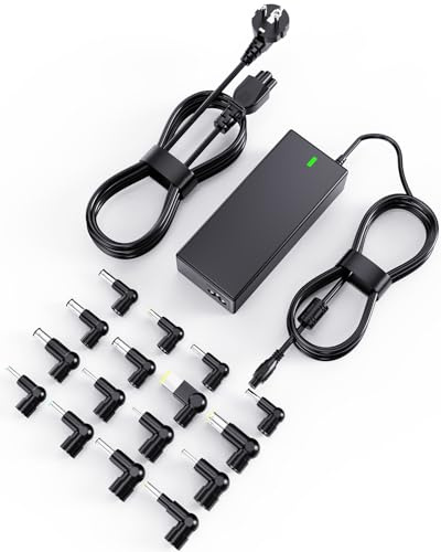 Eansiya 90W Universal Laptop Ladegerät kompatibel mit Dell HP Acer Asus Lenovo IBM Toshiba Samsung Sony Fujitsu Gateway Notebook Charger 19.5V 4.74A Max AC Adapter mit 16 Spitzen