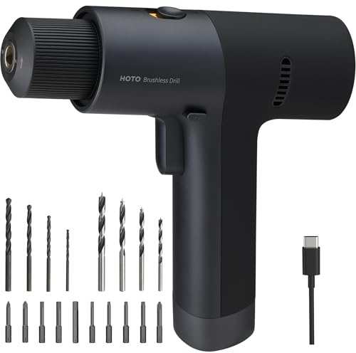 HOTO Akku-Bohrschrauber 12V, Schlagbohrschrauber Akkubohrer 30 Nm max. Drehmoment auf 30 Stufen, 1400 U/min, Akku Bohrmaschine Akkuschrauber Set mit LED-Anzeige, 2000mAh Akku, USB-C-Aufladung