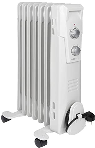 Clatronic® Ölradiator | Effiziente mobile Heizung | elektrische Heizung mit 7 Rippen | Radiator mit 3 Leistungsstufen | Slimline Heizkörper | bis zu 30qm | 1500 Watt | RA 3735