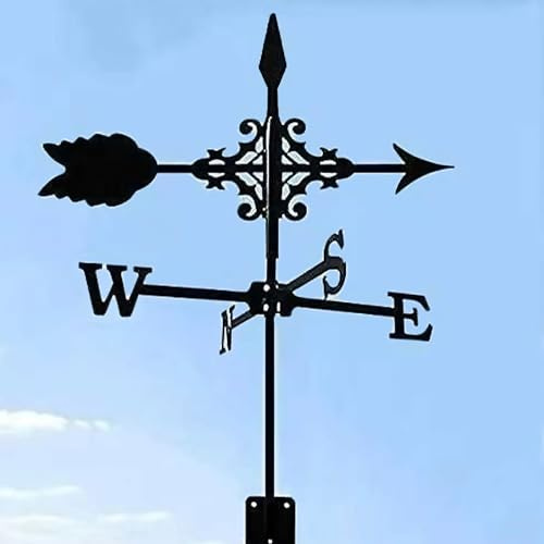 Wetterfahne, Metall, mit Halterung, für Dach und Garten, dekorativ | Windrichtungsanzeiger; wetterfest; inklusive Befestigung.