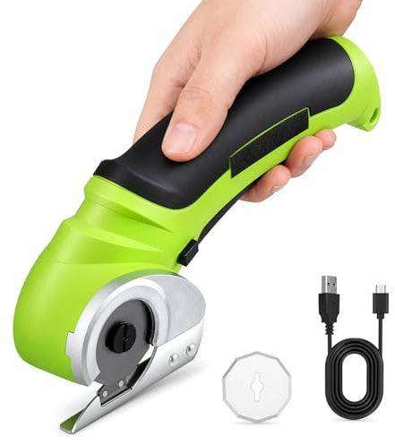 MINENICE Kartonschneider Elektrischer Schere 4.2V Tragbares Pappe Schneider Wiederaufladbar, Mit Sicherheitsschloss, Universalschneider für Präzises Schneiden von Pappe,Stoff,Teppich,Leder