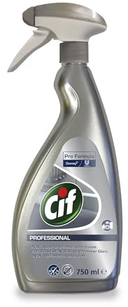 CIF Professional 7518294 Theken- und Küchenreiniger für Edelstahl / Glas, parfümfrei für Gastro- Lebensmittel-Bereich, 0,75 L