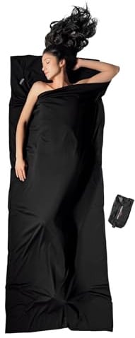Cocoon Merinoschlafsack Travel Sheet - Merinowolle, Schwarz