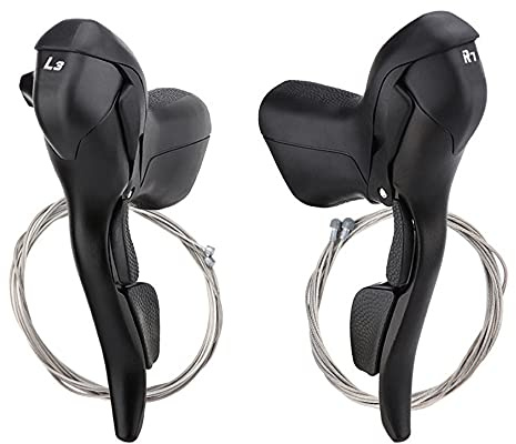 Soekodu 1 Paar Rennrad Schalthebel, 3 x 7 21 Speed Geschwindigkeit Dual Control Schalthebel für Mountainbike Lenker Bremshebelgriffe zum Radfahren (L3 x R7 Speed)