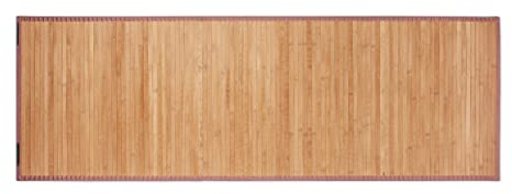 Relaxdays Bambusmatte, 61x182cm, feuchtigkeitsresistent, rutschfest, Bambus Fußmatte Bad, Flur, Küche, Badteppich, Natur