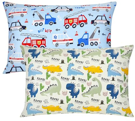 Kinder Kissenbezug 2 Stück, 100% Baumwolle Baby Kissenbezu, 40x60 cm Kissenbezug Weich Atmungsaktiv für Jungen Mädchen Bettwäsch Babykissen Bezug mit Umschlag
